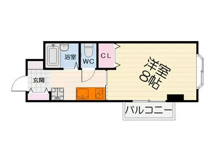 南海電鉄泉北線 深井駅 徒歩3分 4階建 築24年(1K/2階)の間取り写真