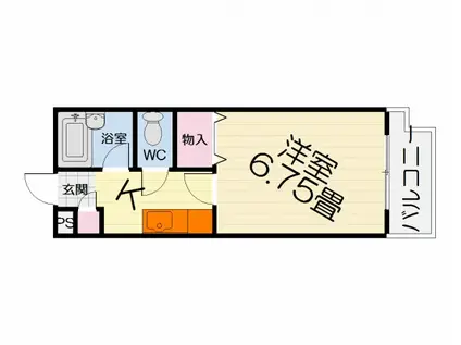 南海電鉄泉北線 深井駅 徒歩8分 4階建 築31年(1K/3階)の間取り写真