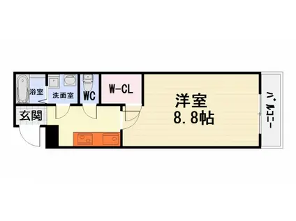 阪和線 鳳駅 徒歩12分 3階建 築16年(1K/2階)の間取り写真