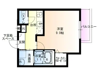阪堺電気軌道阪堺線 船尾駅(大阪) 徒歩7分 3階建 築3年(1K/1階)の間取り写真