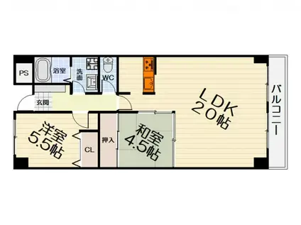 南海電鉄泉北線 泉ケ丘駅 徒歩29分 3階建 築35年(2LDK/2階)の間取り写真