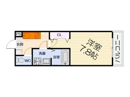 南海電鉄南海本線 高石駅 徒歩10分 3階建 築3年(1K/3階)の間取り写真