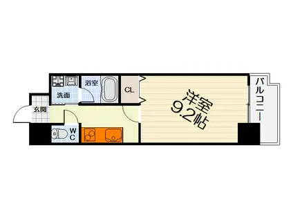 阪和線 津久野駅 徒歩7分 10階建 築7年(1K/3階)の間取り写真