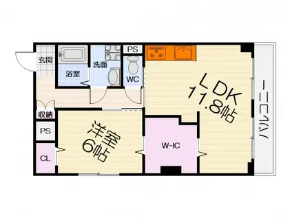 南海電鉄南海本線 羽衣駅 徒歩4分 3階建 築30年(1LDK/3階)の間取り写真