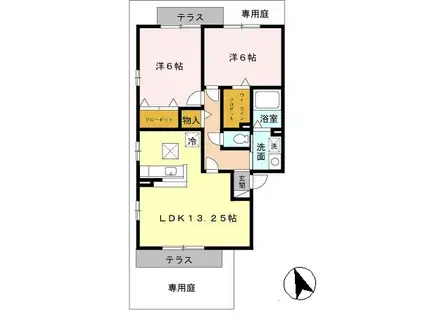 南海電鉄泉北線 泉ケ丘駅 徒歩29分 2階建 築23年(2LDK/1階)の間取り写真