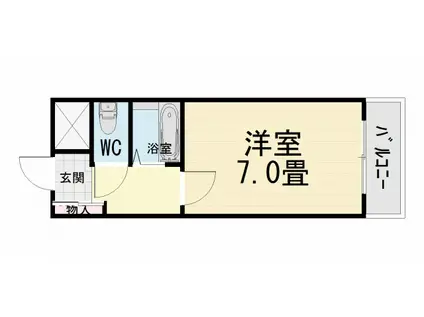 阪和線 津久野駅 徒歩4分 5階建 築29年(1K/1階)の間取り写真