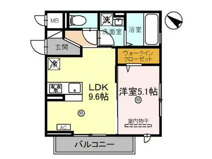 南海電鉄南海本線 北助松駅 徒歩2分 3階建 築2年(1LDK/1階)の間取り写真