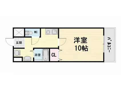 阪和線 鳳駅 徒歩13分 3階建 築23年(1K/1階)の間取り写真