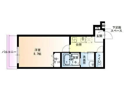 南海電鉄南海本線 北助松駅 徒歩6分 3階建 築2年(1K/2階)の間取り写真