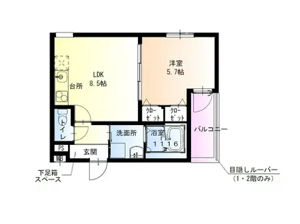 南海電鉄泉北線 深井駅 徒歩9分 3階建 築1年(1LDK/1階)の間取り写真