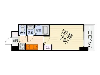 阪堺電気軌道阪堺線 石津北駅 徒歩4分 10階建 築2年(1K/9階)の間取り写真