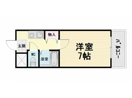 マンションライツ(1K/4階)の間取り写真