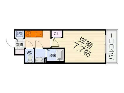 南海電鉄南海本線 石津川駅 徒歩5分 10階建 築1年(1K/3階)の間取り写真