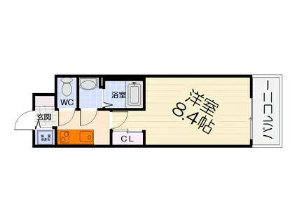南海電鉄南海本線 石津川駅 徒歩5分 10階建 築1年(1K/3階)の間取り写真