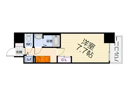 南海電鉄南海本線 石津川駅 徒歩5分 10階建 築1年(1K/3階)の間取り写真