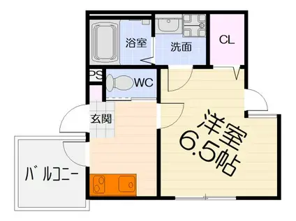 阪和線 津久野駅 徒歩6分 3階建 築1年(1K/3階)の間取り写真