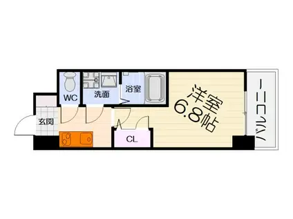 南海電鉄南海本線 石津川駅 徒歩7分 10階建 築1年(1K/7階)の間取り写真