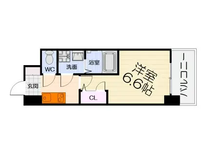 南海電鉄南海本線 石津川駅 徒歩7分 10階建 築1年(1K/5階)の間取り写真