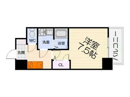 南海電鉄南海本線 石津川駅 徒歩7分 10階建 築1年(1K/10階)の間取り写真