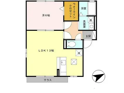 阪和線 鳳駅 徒歩6分 2階建 築23年(1LDK/2階)の間取り写真