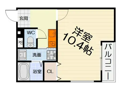 南海電鉄南海本線 浜寺公園駅 徒歩4分 3階建 築7年(1K/3階)の間取り写真