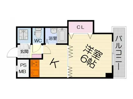 南海電鉄泉北線 深井駅 徒歩2分 8階建 築29年(1K/3階)の間取り写真