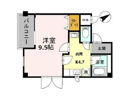 南海電鉄泉北線 深井駅 徒歩9分 4階建 築28年(1K/3階)の間取り写真