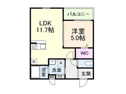 南海電鉄泉北線 深井駅 徒歩10分 3階建 新築(1LDK/2階)の間取り写真