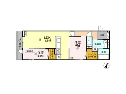 南海電鉄泉北線 深井駅 徒歩20分 3階建 新築(2LDK/1階)の間取り写真