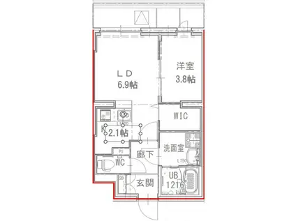 南海電鉄高師浜支線 高師浜駅 徒歩1分 5階建 新築(1LDK/2階)の間取り写真