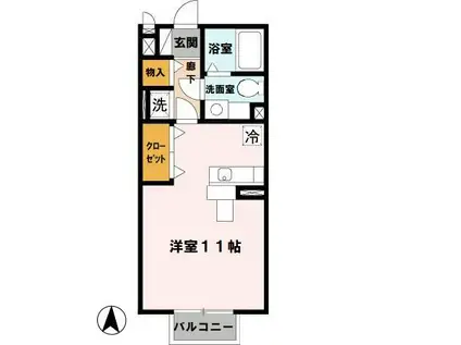 南海電鉄泉北線 深井駅 徒歩25分 2階建 築23年(ワンルーム/2階)の間取り写真