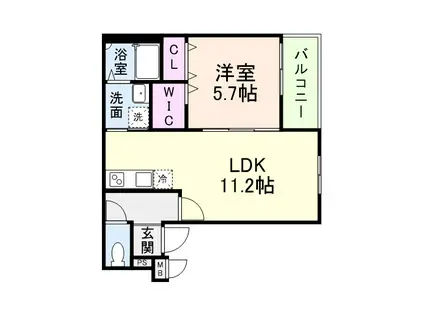 南海電鉄泉北線 深井駅 徒歩9分 3階建 新築(1LDK/2階)の間取り写真