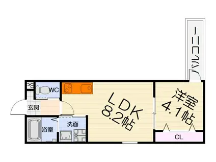 南海電鉄南海本線 北助松駅 徒歩6分 3階建 新築(1LDK/2階)の間取り写真