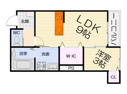 阪和線 和泉府中駅 徒歩18分 2階建 築1年(1LDK/1階)の間取り写真