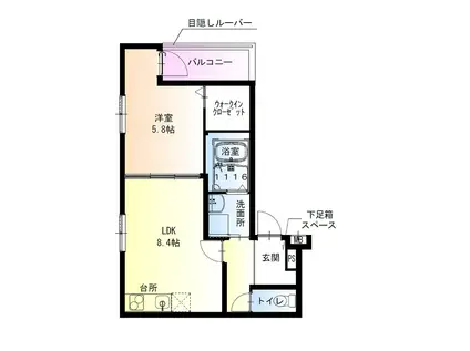 南海電鉄南海本線 羽衣駅 徒歩4分 3階建 新築(1LDK/2階)の間取り写真