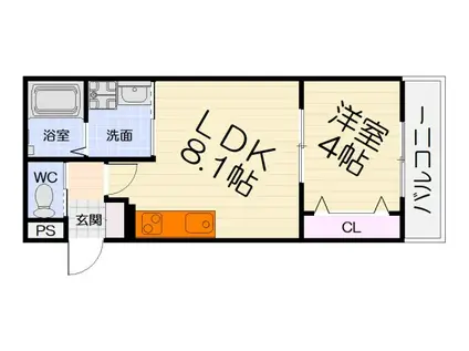 阪和線 鳳駅 徒歩9分 3階建 新築(1LDK/3階)の間取り写真