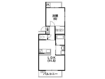 スマートライフ半田山(1LDK/1階)の間取り写真