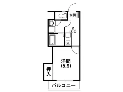 ホワイトコーポI(1K/1階)の間取り写真