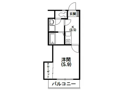 ホワイトコーポII(1K/2階)の間取り写真