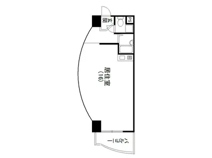 ヒューゲル城北(ワンルーム/2階)の間取り写真