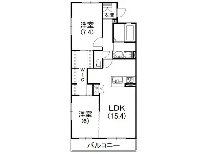 クロリス(2LDK/1階)の間取り写真
