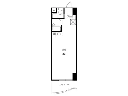 ヒューゲル城北(ワンルーム/6階)の間取り写真