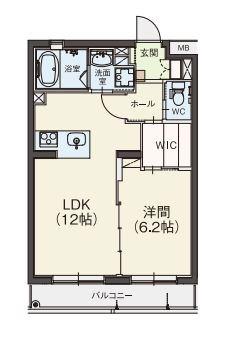 シニア向け サンヒルズ浜松東(1LDK/2階)の間取り写真