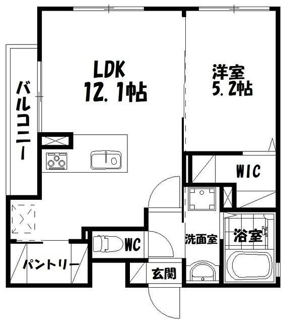 アールステージ(1LDK/5階)の間取り写真
