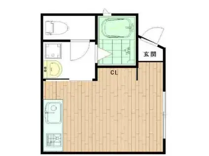 山陽本線 西明石駅 徒歩5分 2階建 築5年(ワンルーム/1階)の間取り写真