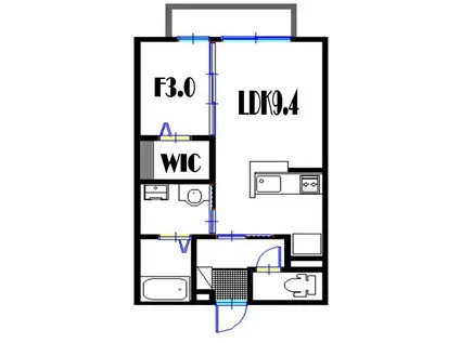 キラーナコート(1LDK/2階)の間取り写真