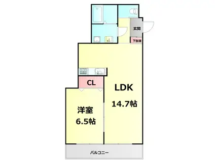 山陽電気鉄道本線 人丸前駅 徒歩8分 3階建 築10年(1LDK/3階)の間取り写真