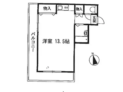 セラーン朝霧(1K/6階)の間取り写真
