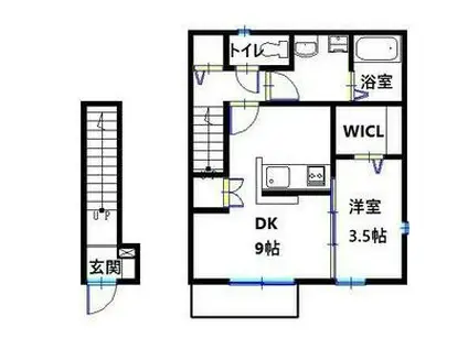 山陽本線 明石駅 バス乗車時間：10分 西河原バス停で下車 徒歩1分 2階建 築17年(1LDK/2階)の間取り写真