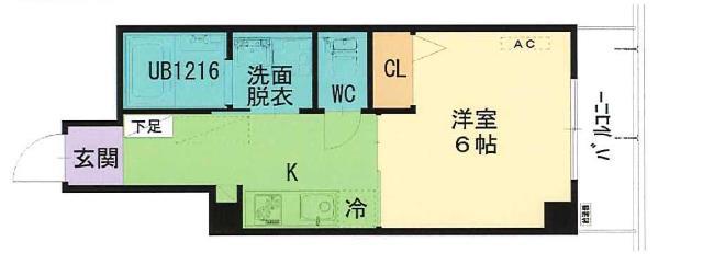 山陽本線 魚住駅 徒歩1分 6階建 築11年(ワンルーム/2階)の間取り写真
